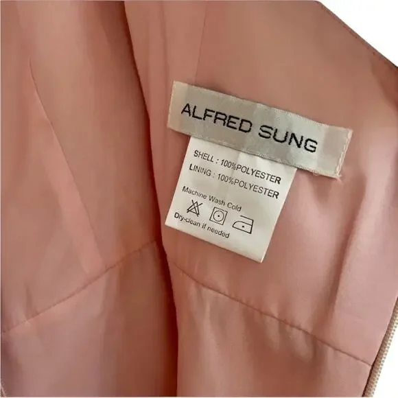 *Alfred Sung Jewel Neck Bowed Open-Back Trumpet Dress Toasted Sugar – 4 - Picture 13 of 15